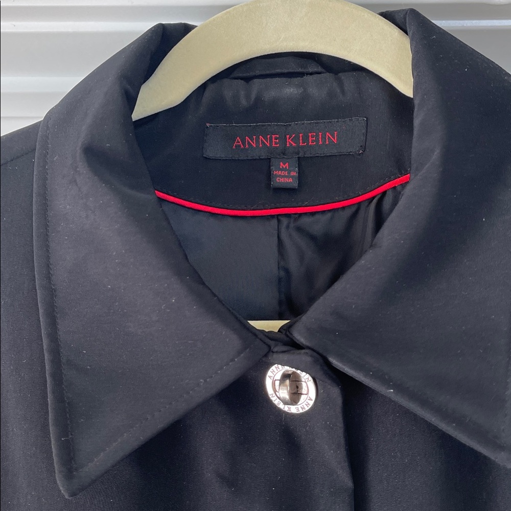 Anne Klein Black Trench Coat - Picture 2 of 3